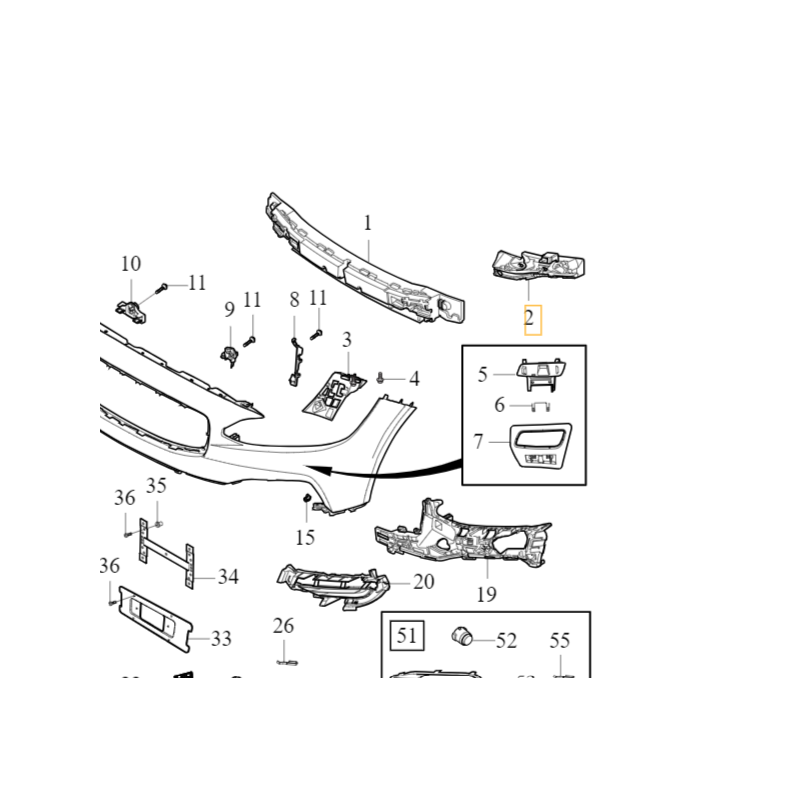 VOLVO S90 V90 lewe mocowanie wspornik zderzaka przod OE 31449144