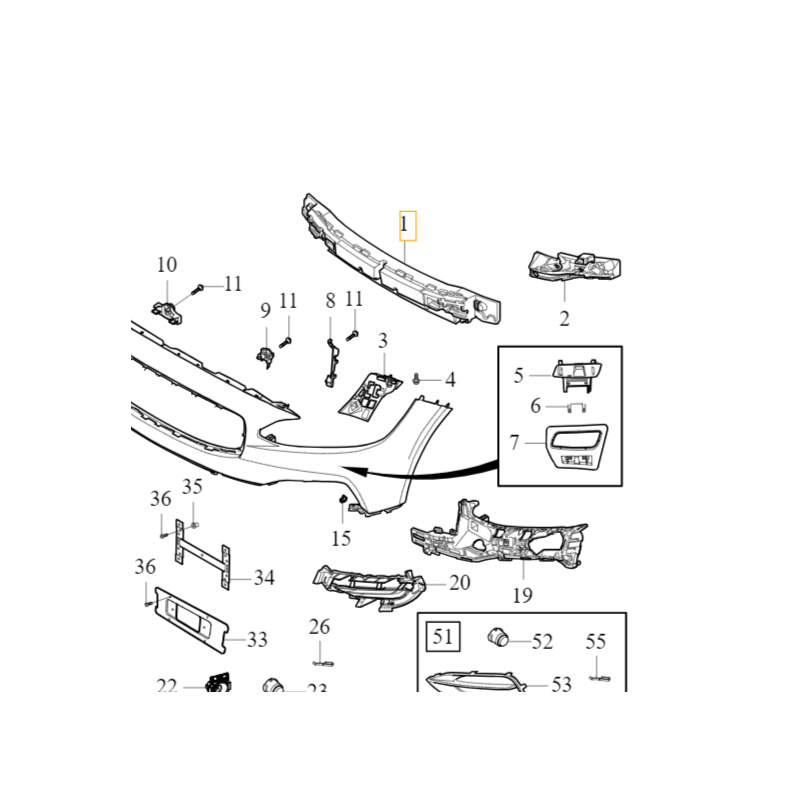 VOLVO S90 V90 S90L pianka absorber zderzaka przod OE 31383902