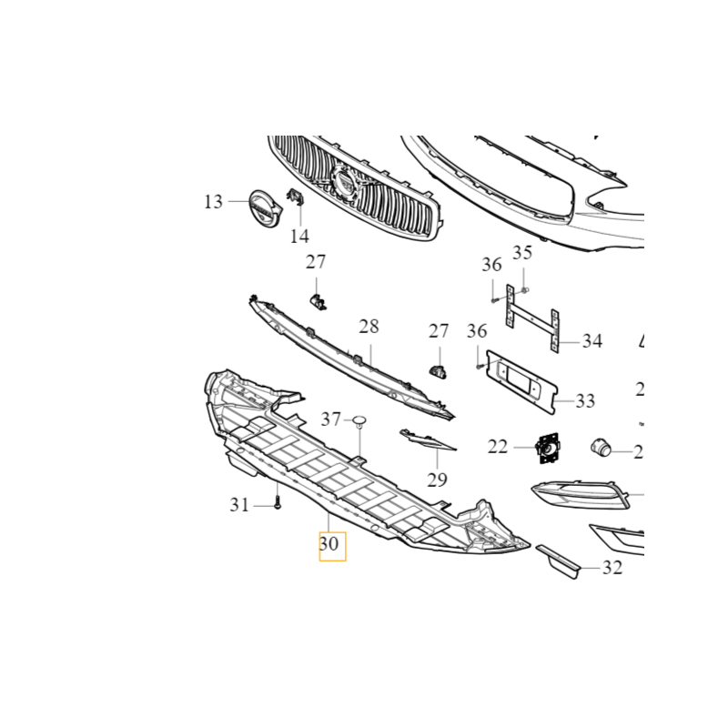 VOLVO S90 V90 plyta oslona pod zderzak chlodnice przod OE 31690842