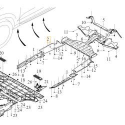 VOLVO C40 EX40 XC40 EV panel lewa oslona podlogi tyl OE 32262100