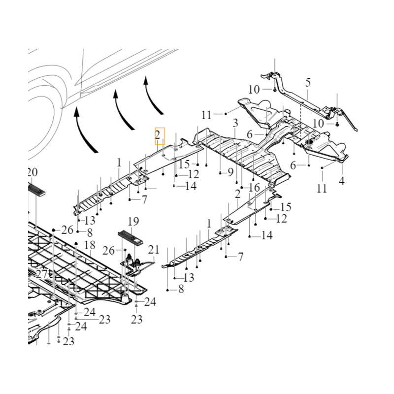 VOLVO C40 EX40 XC40 EV panel prawa oslona podlogi tyl OE 32262101