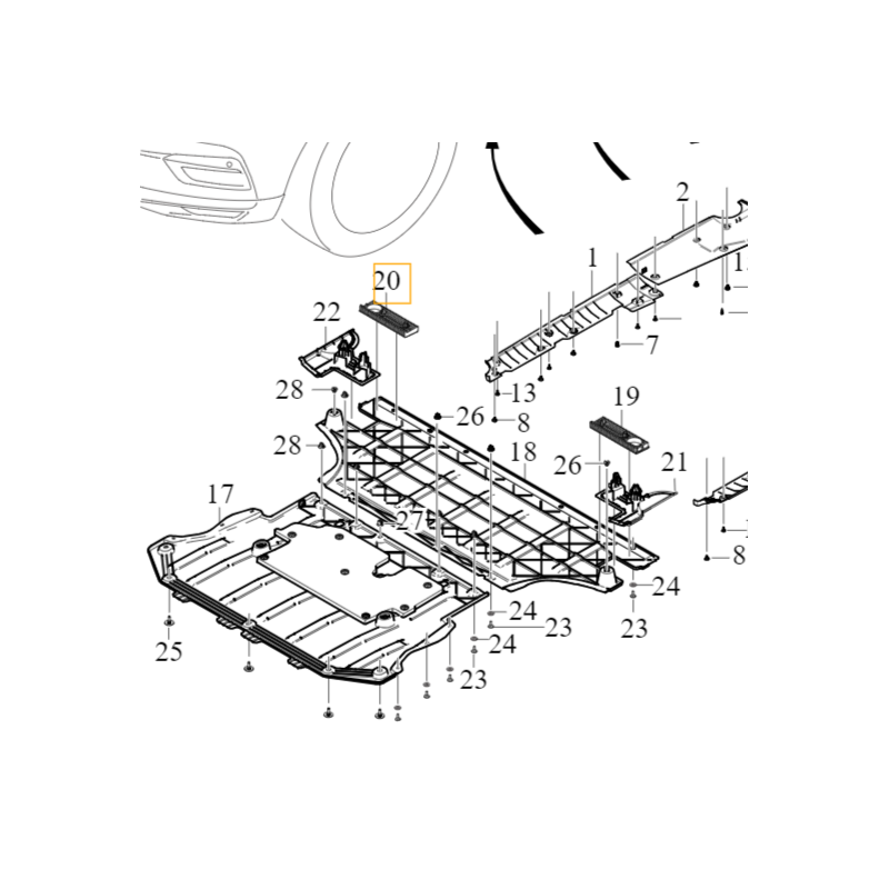 VOLVO C40 EX40 XC40 EV prawy wspornik plyty oslony przod OE 32241090