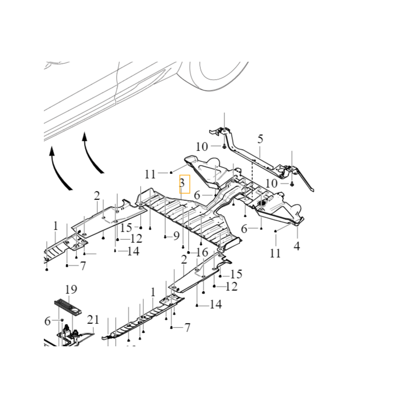 VOLVO C40 EX40 XC40 EV plyta oslona podlogi zawieszenia tyl OE 32262070