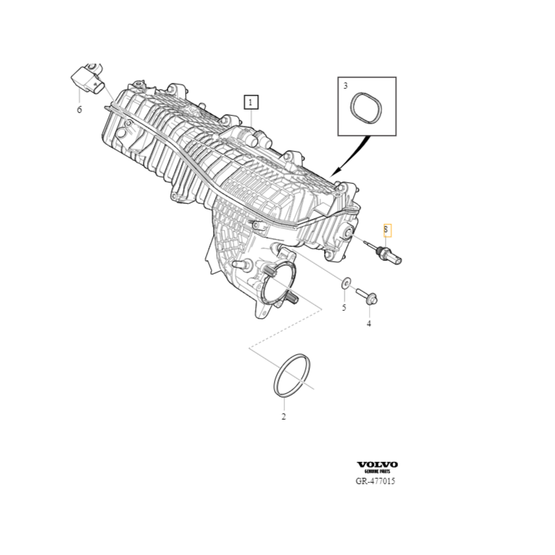 VOLVO S60 V60 S90 V90 XC40 XC60 XC90 czujnik temperatury dolotu OE 30668640