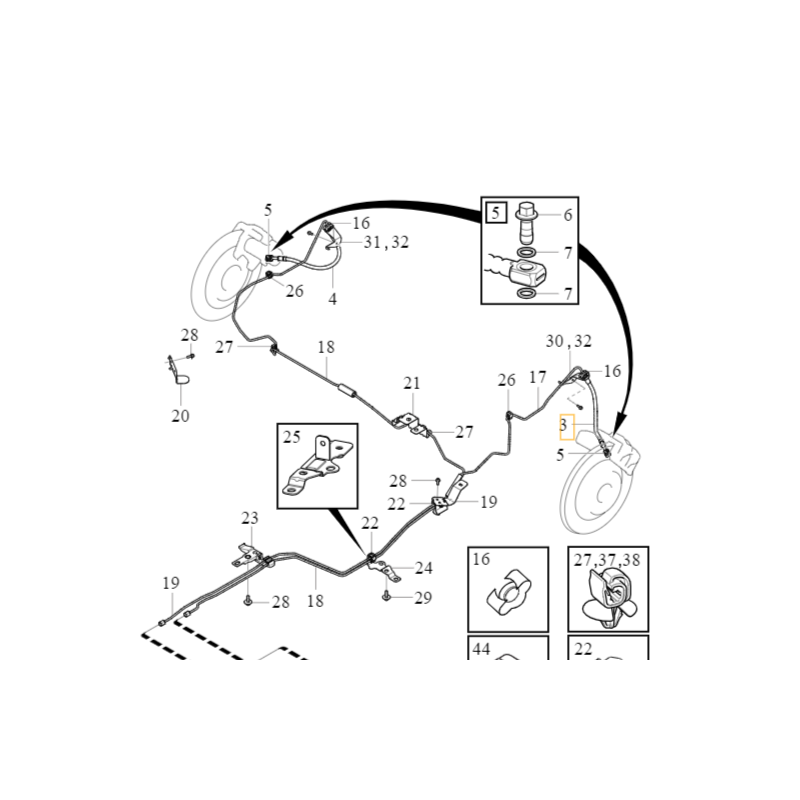 VOLVO XC40 elastyczny przewod hamulcowy prawy lewy tyl OE 31658255