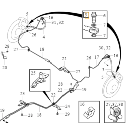 VOLVO XC40 sruba banjo podkladki przewodu hamulcowego tyl OE 32221017