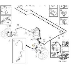VOLVO C40 XC40 wspornik wewnetrzny przewod hamulcowy lewy przod OE 32221209