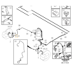 VOLVO C40 XC40 wspornik wewnetrzn przewod hamulcowy prawy przod OE 32221211
