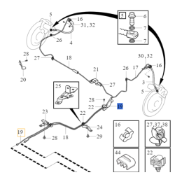 VOLVO XC40 wspornik przewod hamulcowy lewy tyl OE 32221213