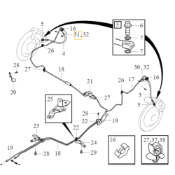 VOLVO C40 XC40 wspornik przewod hamulcowy prawy tyl OE 32221219