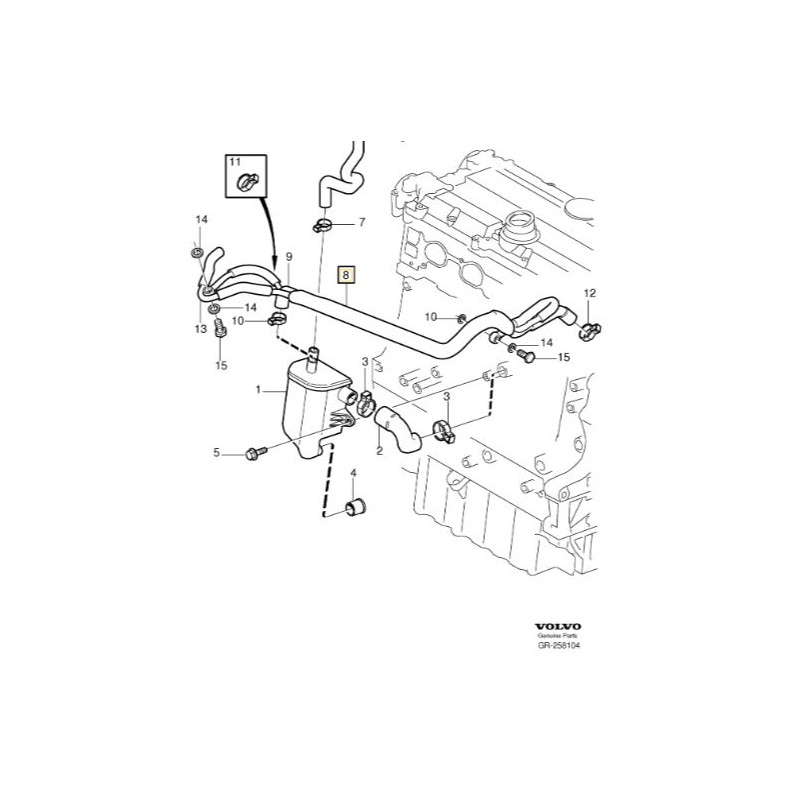 VOLVO C30 C70 prawy wąż prawa rura chłodnicy wody 30761633