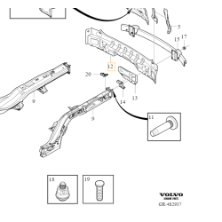 VOLVO XC90 II pas tylny sciana wzmocnienie tyl OE 32392858