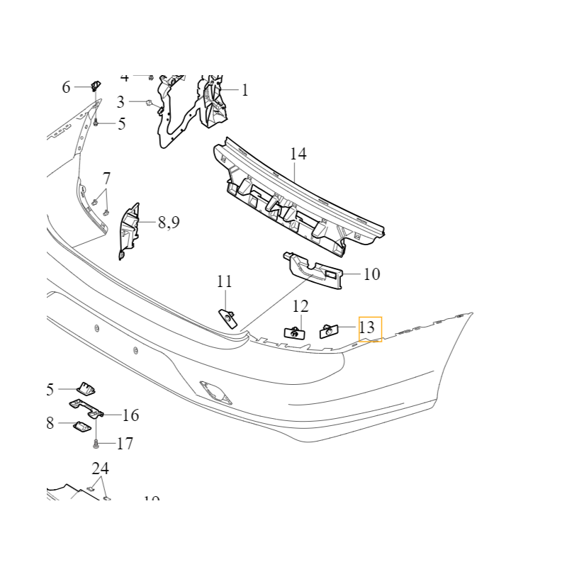 VOLVO S90 S90L prawy wspornik koszyk czujnika parkowania tyl OE 32274071