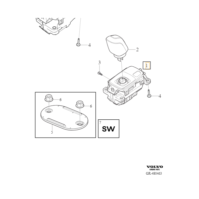VOLVO S60 V60 S90 V90 XC60 XC90 lewarek wybierak galka Orrefors OE 32280785