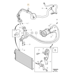 VOLVO S60 V60 S80 V70 XC60 XC70 uchwyt przewodu klimatyzacji OE 30742160