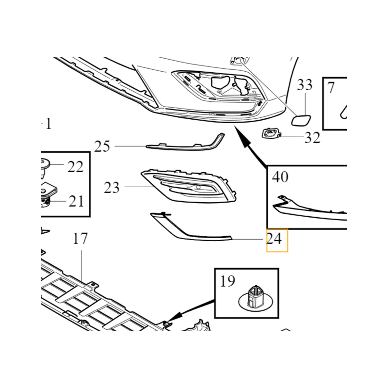 VOLVO S60 III V60 II prawa listwa kratki chrom zderzaka przod OE 31455512