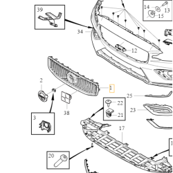 VOLVO S60 V60 II oryginalny grill atrapa zderzak przod czarny OE 32368138