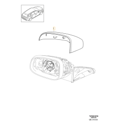 VOLVO V40 S60 V60 S80 V70 prawa obudowa czasza lusterka prawego OE 39804850