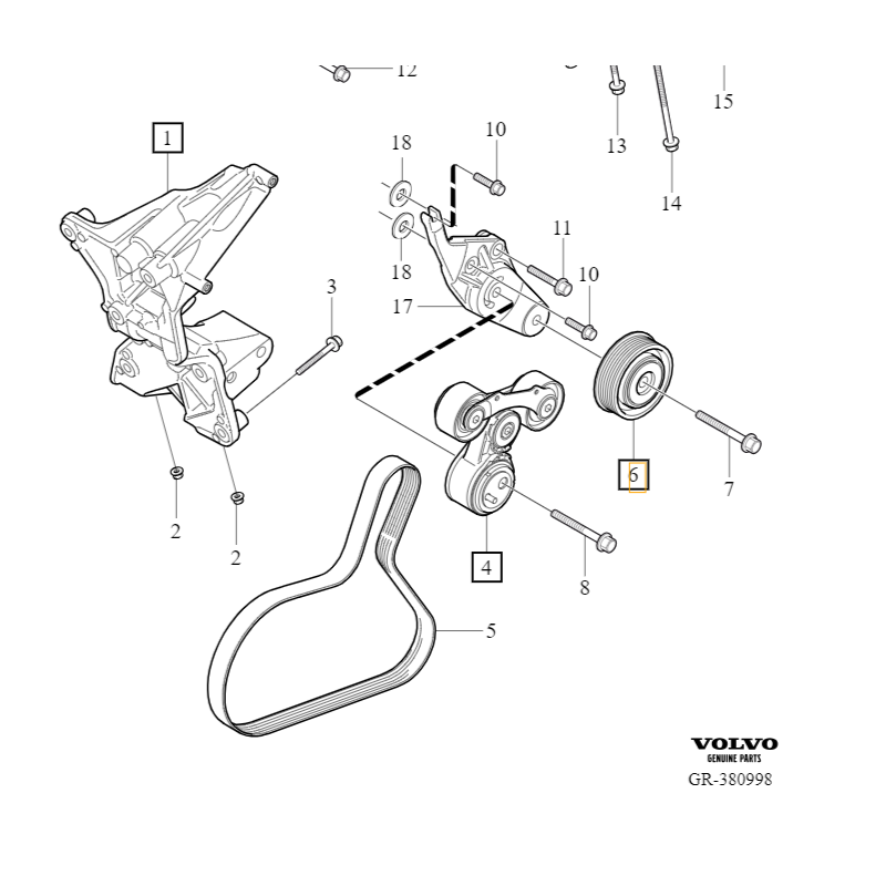 VOLVO V60 Hybrid rolka prowadzaca paska napedu osprzetu OE 31339091