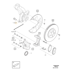 VOLVO XC40 C40 EX30 sruba M14x50 jarzma hamulcowego przod OE 30622811