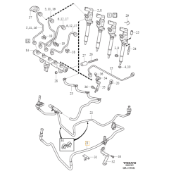 VOLVO S80 V70 przewod paliwowy filtra pompa mesko zenski 2.0D OE 30725801