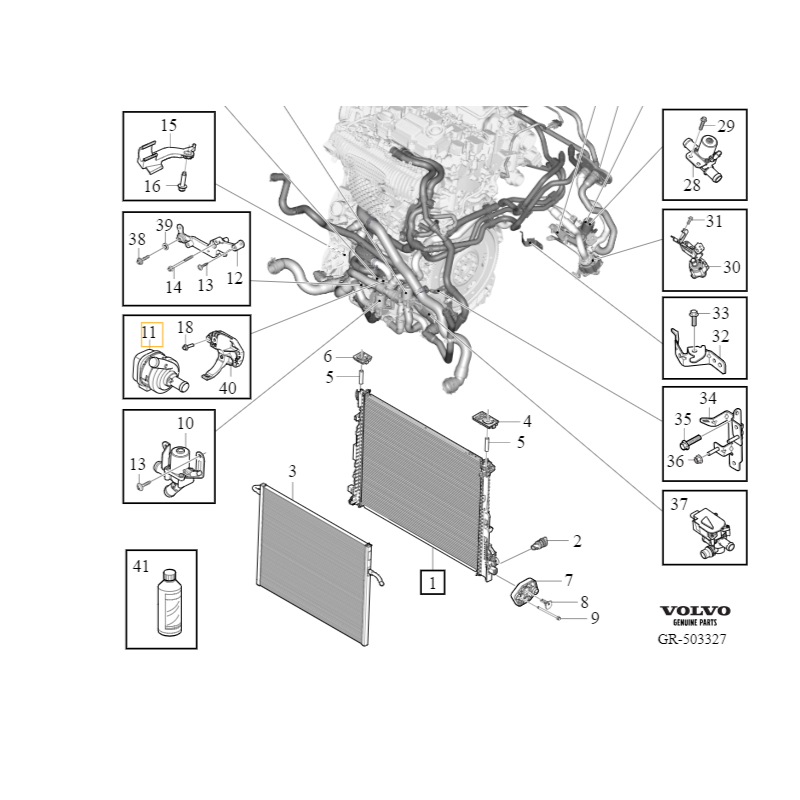 VOLVO S60 V60 S90 V90 XC40 XC60 XC90 dodatk pompa wody hybryda OE 31493259