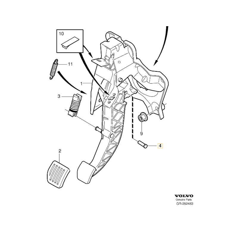 VOLVO S80 V70 XC70 kolek bolec pedalu sprzegla OE 31202045
