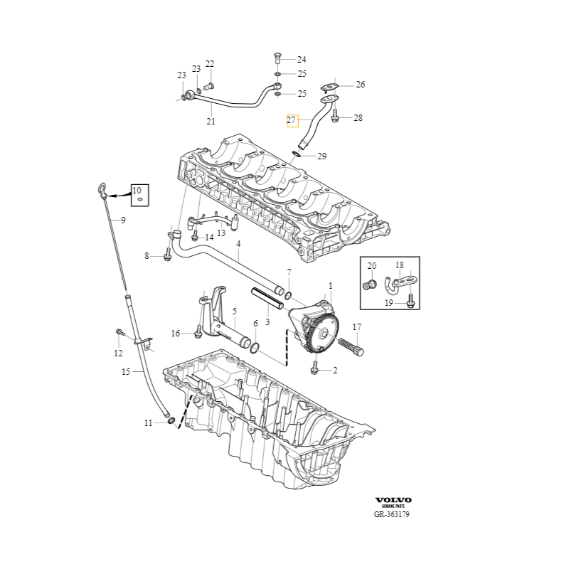 VOLVO S60 V60 S80 V70 XC60 XC70 rurka splyw oleju turbo 3.0T OE 31251040
