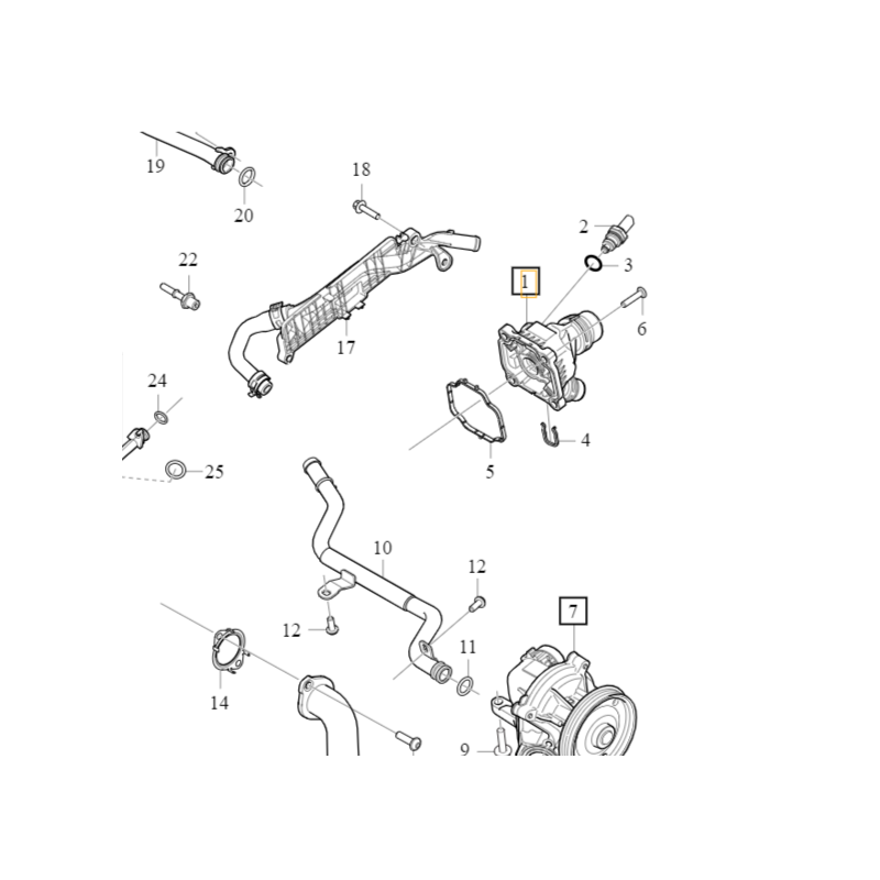 VOLVO S60 V60 S90 V90 XC40 XC60 XC90 II HYB termostat obudowa OE 32263962