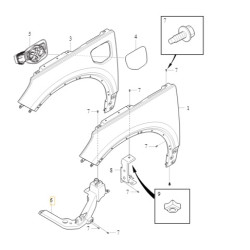 VOLVO XC40 C40 wspornik blotnika lewy