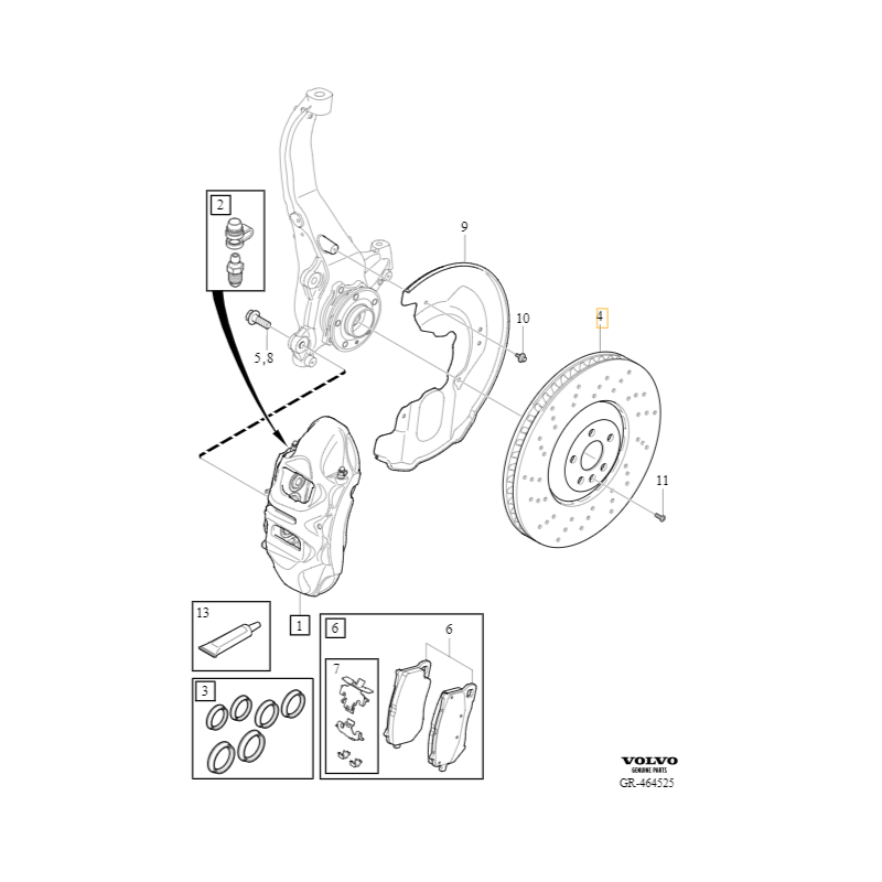 VOLVO XC60 II kpl tarcze hamulcowe przod POLESTAR Performance OE 32276784