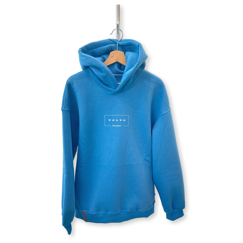 VOLVO bluza z nadrukiem "Volvo For Safety" typu hoodie niebieska OE