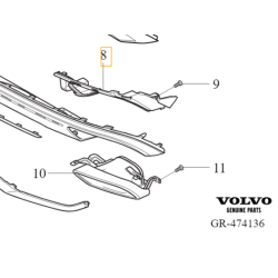 VOLVO S60 V60 II lewy wspornik koncowki wydechu tyl R-Design OE 31455572