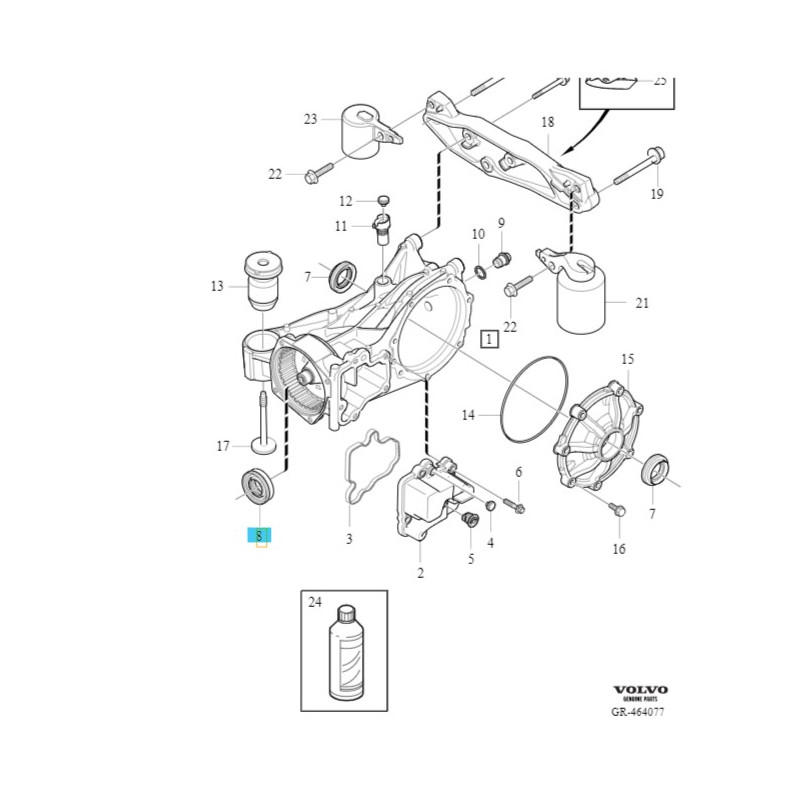 VOLVO V60 V90 XC60 XC40 XC90 uszczelniacz tylnego mostu OE