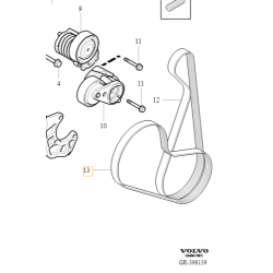 VOLVO C30 C70 napinacze paski osprzetu komplet OE