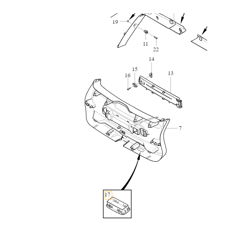 VOLVO XC40 zaslepka tapicerki bagaznika OE 31675138