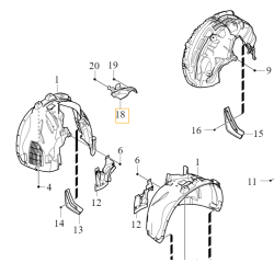 VOLVO S60 V60 S90 V90 XC60 XC90 chlapacz oslona blotnika OE 31497985