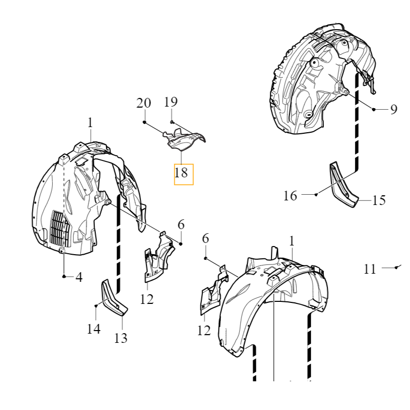 VOLVO S60 V60 S90 V90 XC60 XC90 chlapacz oslona blotnika OE 31497985