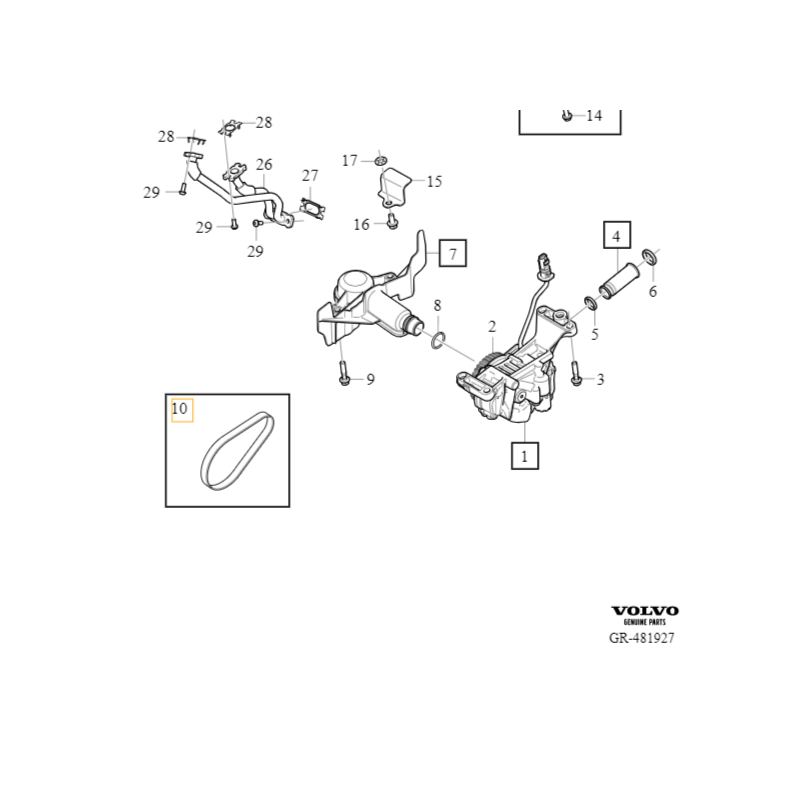VOLVO V60 XC60 S90 V90 XC90 II pasek napedu pompy oleju D420TX OE 32137245