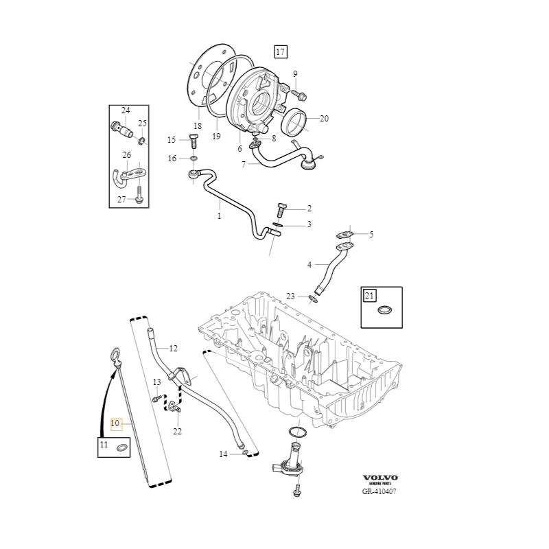 VOLVO V40 S60 V60 S80 V70 XC60 XC70 miarka bagnet poziomu oleju OE 31330383
