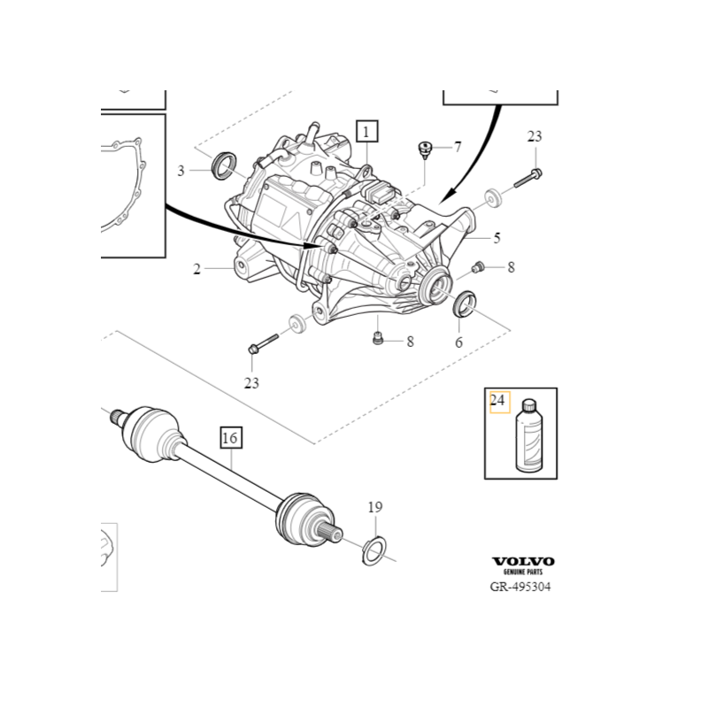 VOLVO S60 V60 S90 V90 XC60 XC90 II HYB olej most tyl ERAD 1L OE 31367567