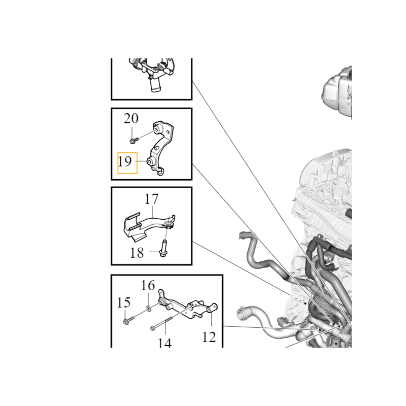VOLVO S60 V60 S90 V90 XC40 XC60 XC90 II HYB uchwyt obejma pompy OE 31657511