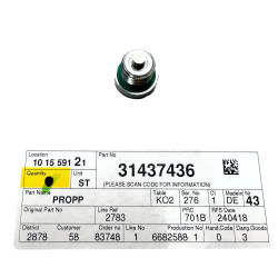 VOLVO S60 V60 S90 V90 XC60 XC90 II HYB korek most osi tyl ERAD OE 31437436