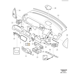 VOLVO V40 V40CC obudowa ramka deski rozdzielczej 5 cali OE 31393109