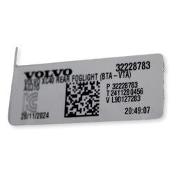 VOLVO C40 EX40 XC40 prawy reflektor przeciwmgielny OE 32228783