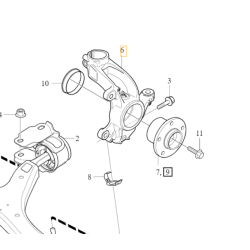 VOLVO V60CC S60CC XC60 XC70 zwrotnica zawieszenia prawy przód OE 8250538