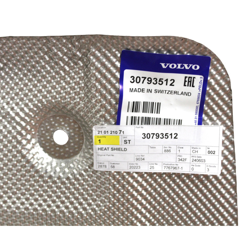 VOLVO S80 V70 XC70 osłona termiczna wydechu tył OE 30793512