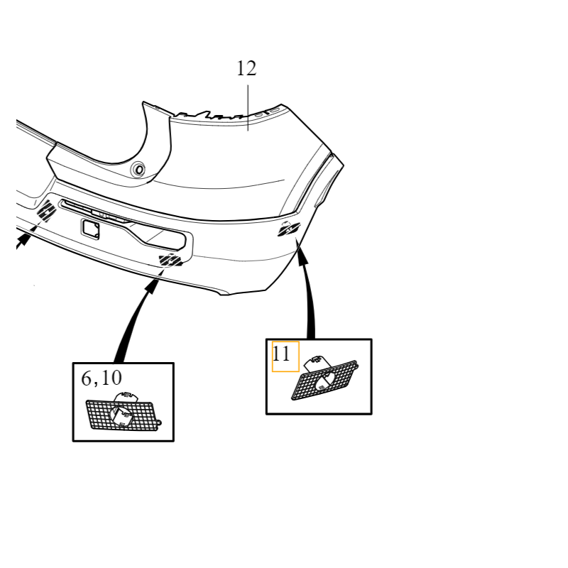 VOLVO XC40 lewy zewnętrzny wspornik koszyk czujnika asysta tył OE 31455175