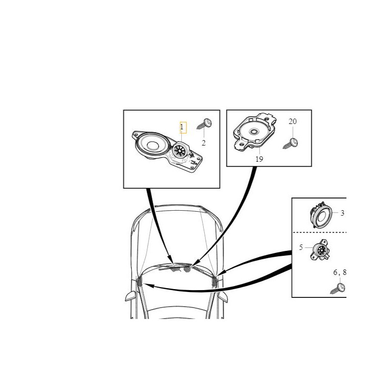 VOLVO S60 V60 S90 XC90 II głośnik środek deska BOWERS & WILKINS OE 31678732