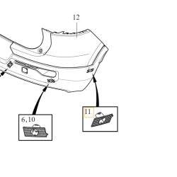 VOLVO XC40 prawy zewnętrzny wspornik koszyk czujnika asysta tył OE 31455176